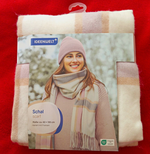 Damen schal kariert fransen - kariert,