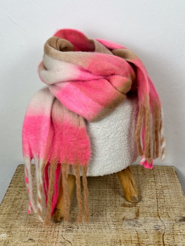 Kuschelschal kariert rosa - kuschelschal,