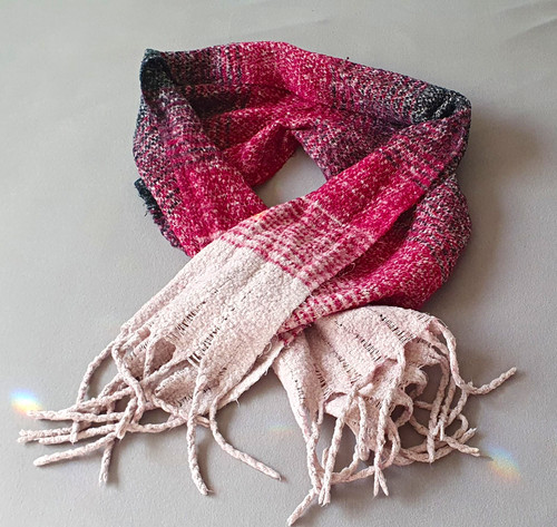 Damen schal kariert rosa - damen,