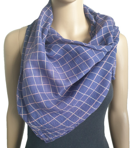 Schal tuch blau rosa - tuch,, blau-rosa